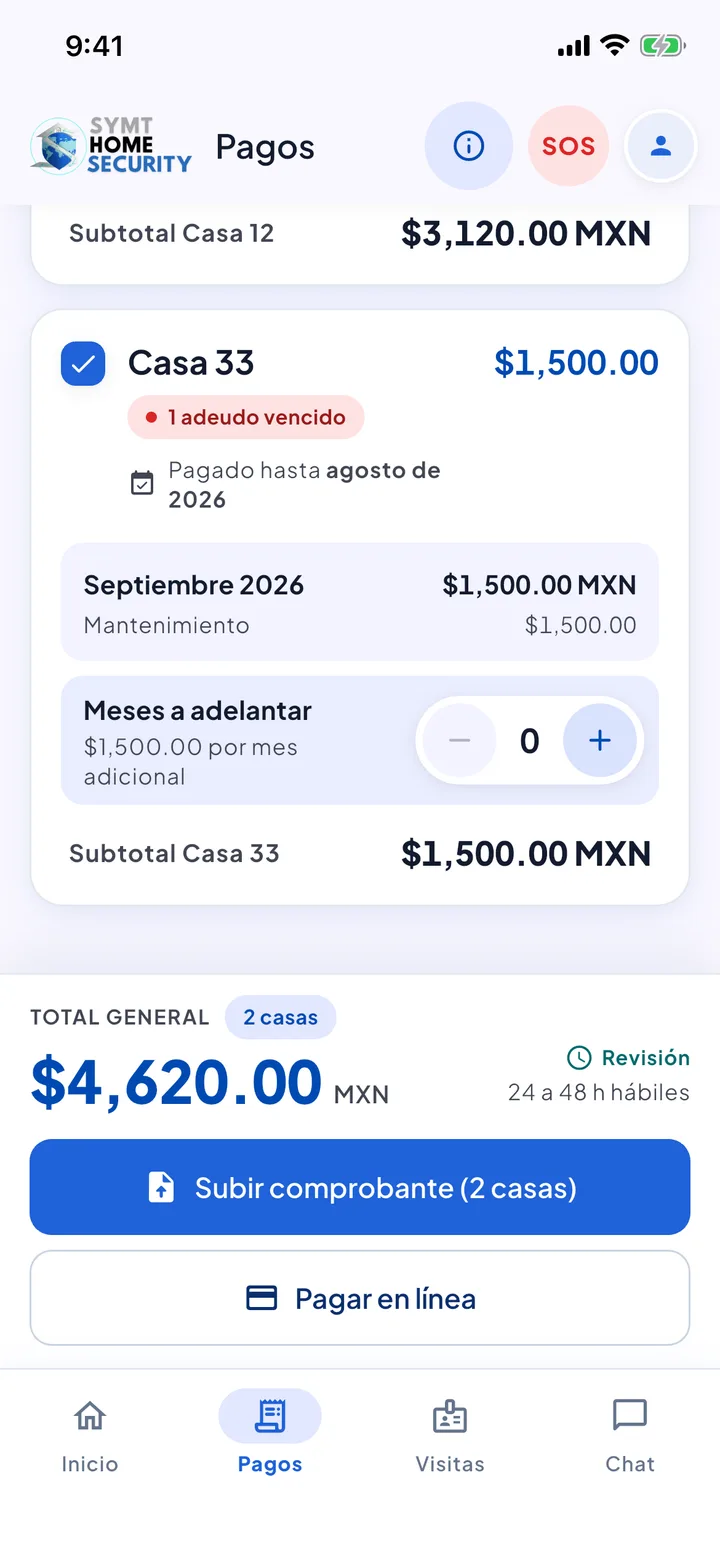 Pagos de dos casas