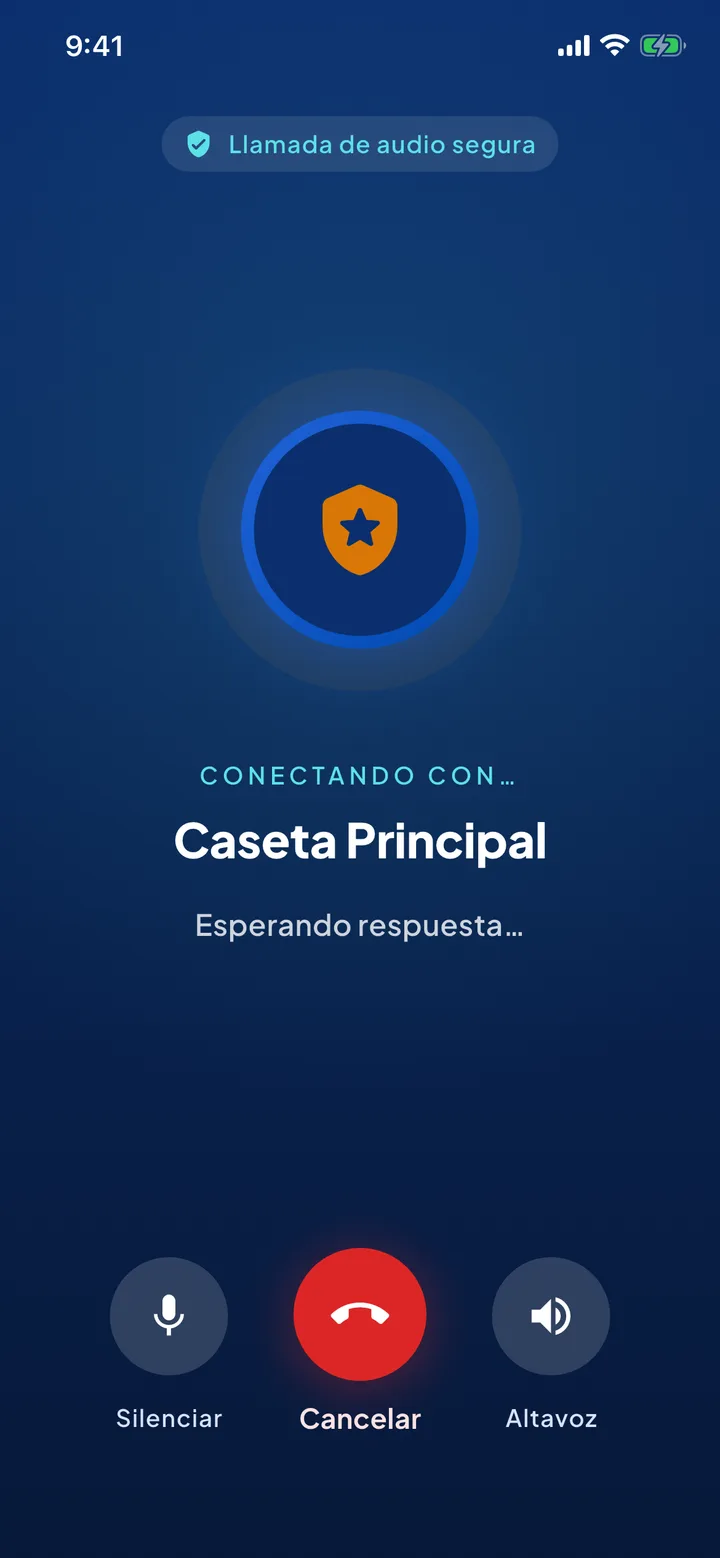 Llamada de audio segura a Caseta Principal